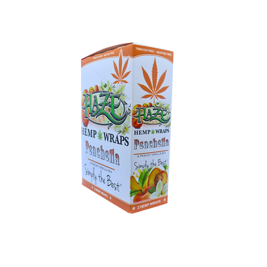 HAZE HEMP WRAPS 2 WRAPS + PACKING STRAW DISPLAY OF 25